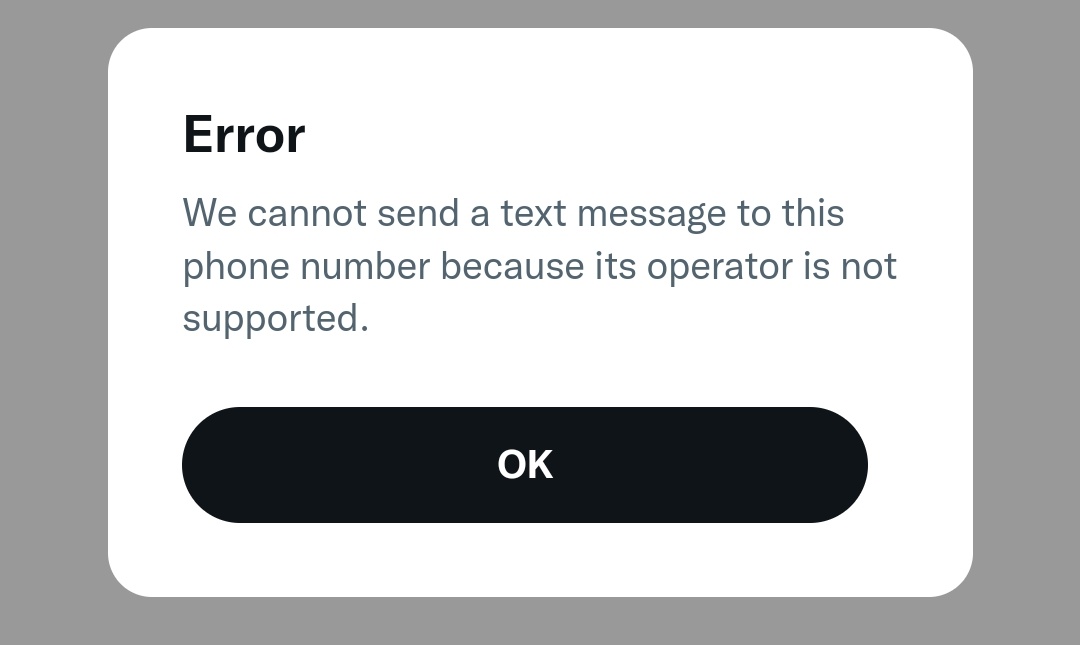 yabhishekhd's tweet photo. Two factor authentication is not working on Twitter from last 4-5 days, shows 
" we cannot send a text message to this phone number because its operator is not supported "

Lots of people facing this issue I hope you guys will fix soon 

.@TwitterSupport .@Twitter .@elonmusk https://t.co/g8GNLjh6XE