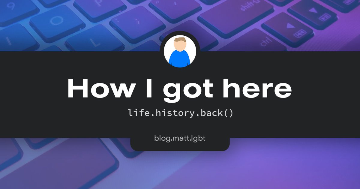 ImMattDavison's tweet image. I just launched a blog post looking back at my career as a developer so far!

How I got here - life.history.back(); | #DevRetro2022
{ by @immattdavison } from @hashnode

#javascript #github #webdevelopment #technicalwriting