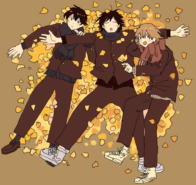 落ち葉まみれ 