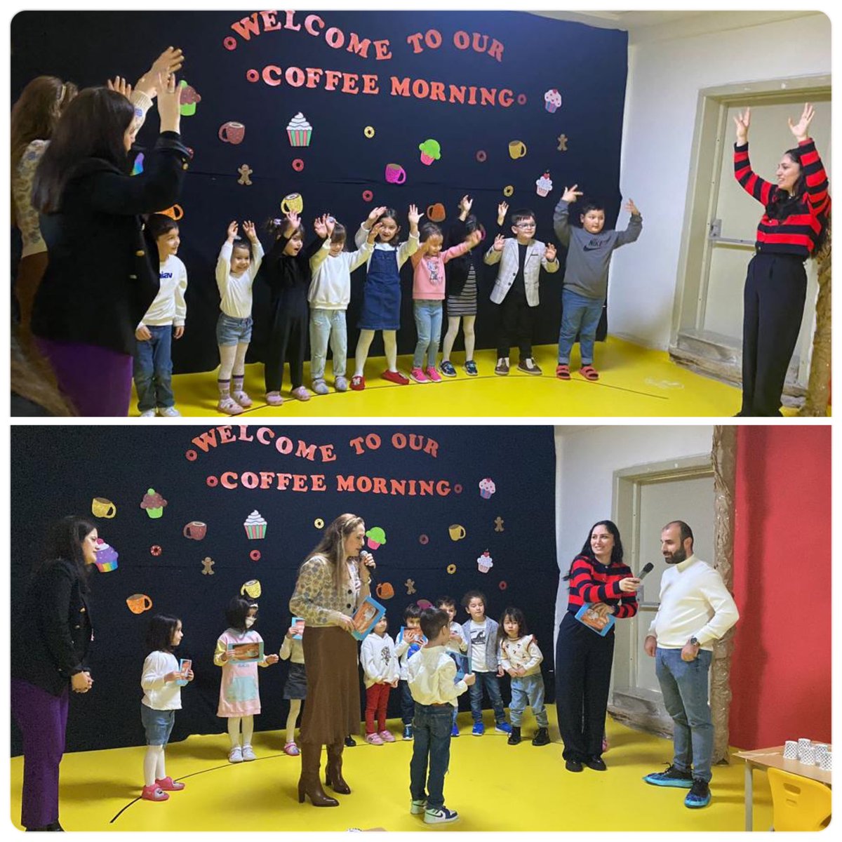 BahcesehirFatsa's tweet photo. Coffee morning is part of our English education in our Kindergarten. We invite our parents to school and do one lesson all together. Starting with a song followed by lots of different activities. Our students and parents successfully participated to the 'Coffee Morning'. https://t.co/kXnORSQvRA