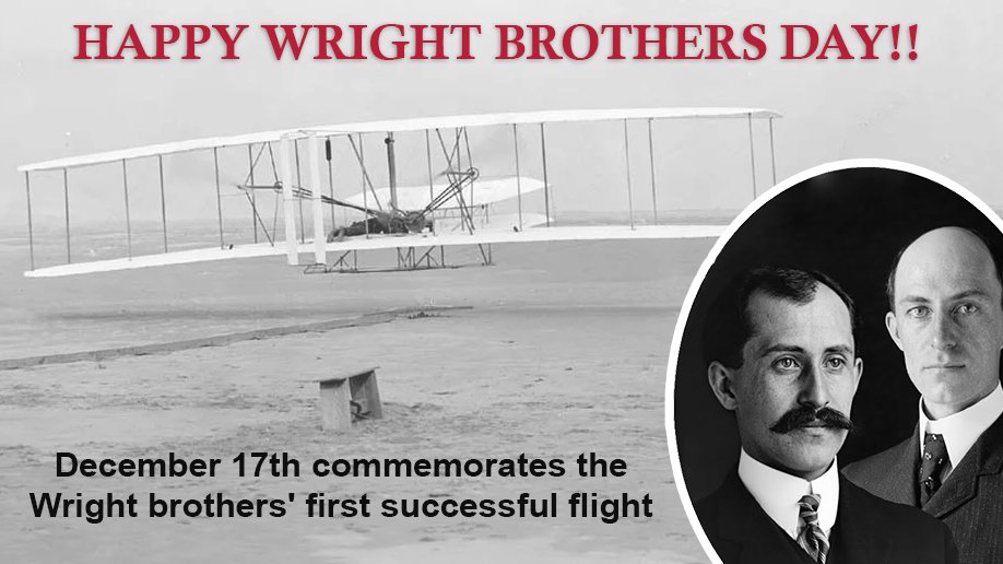 planemoverinc's tweet photo. Happy #WrightBrothersDay! Today commemorates the first successful flights in a heavier-than-air, mechanically propelled airplane, made by Orville and Wilbur Wright in 1903, near Kitty Hawk, North Carolina.

#wrightbrothers #aviation #aviationhistory #history #firstflight https://t.co/RPF0qjPWlb