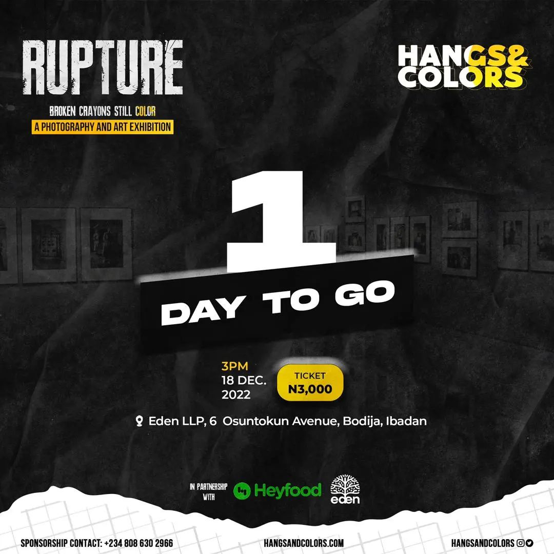 HangsandColors's tweet photo. Are you ready💃💃

It’s a day to the biggest art exhibition and event in the city of Ibadan.

This year, Hangs&amp;Colors features an AFTER-PARTY for all for the first time ever! 
Y'all should get your vibe and dance shoes ready cos we are about to RAVE like never before!!!!!
+ https://t.co/f6s6dgzlSe