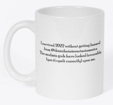 thisistheintnot's tweet photo. Well done most of you! Celebrate not being a dickhead with a commemorative mug! 
Priced, as usual, wildly patriotically. 
https://t.co/CawcGmRXxT
#thisistheinternetnotamerica #noveltymug #modmingods https://t.co/Dz3GJWjqOM
