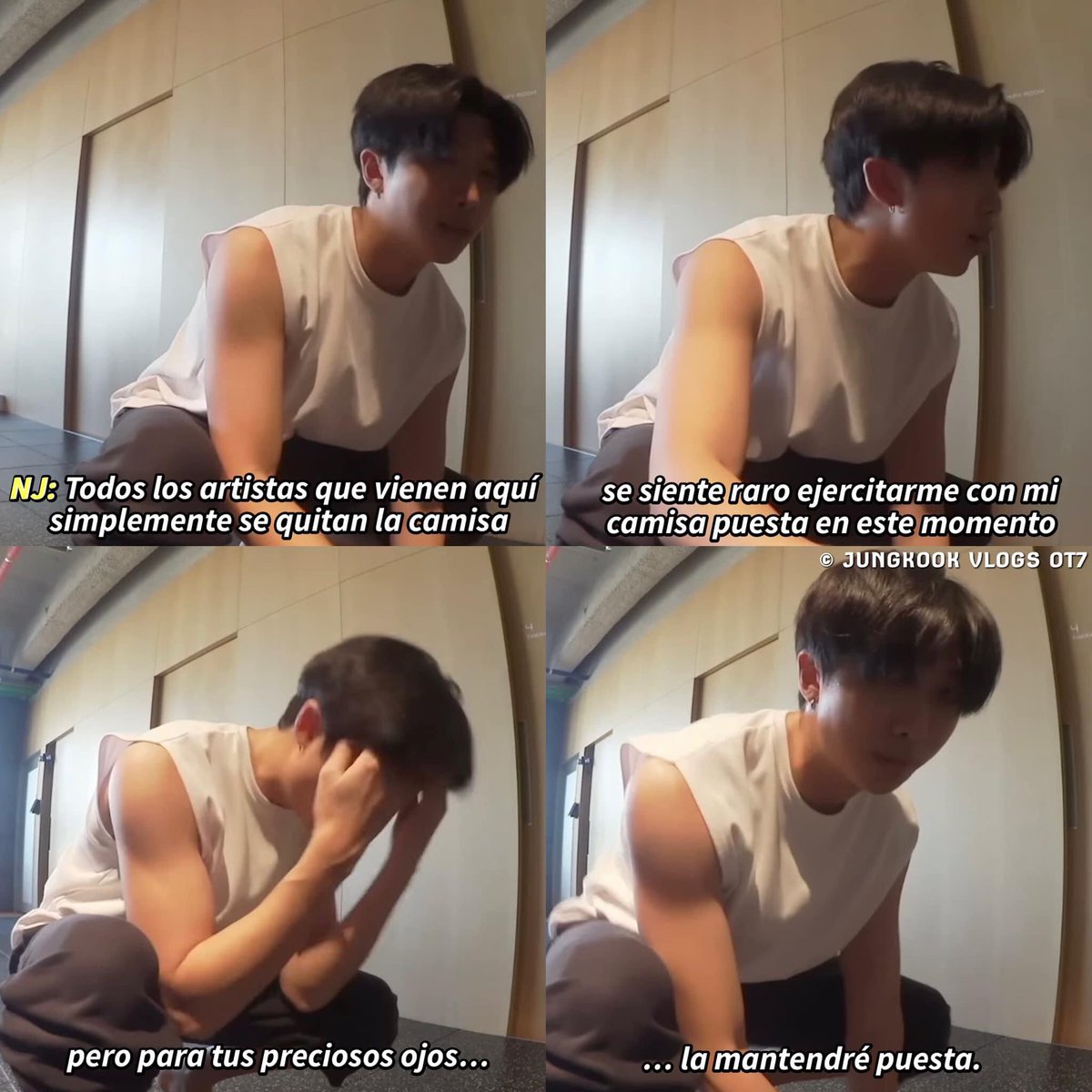 btsquotespy's tweet photo. — #RM: All Day 

🐨: Se siente muy raro hacer ejercicio con una remera puesta, pero para tus preciosos ojos, me la dejaré.

Créditos a quien corresponda 💜 #BTS #NAMJOON https://t.co/G0K4WVlcbA
