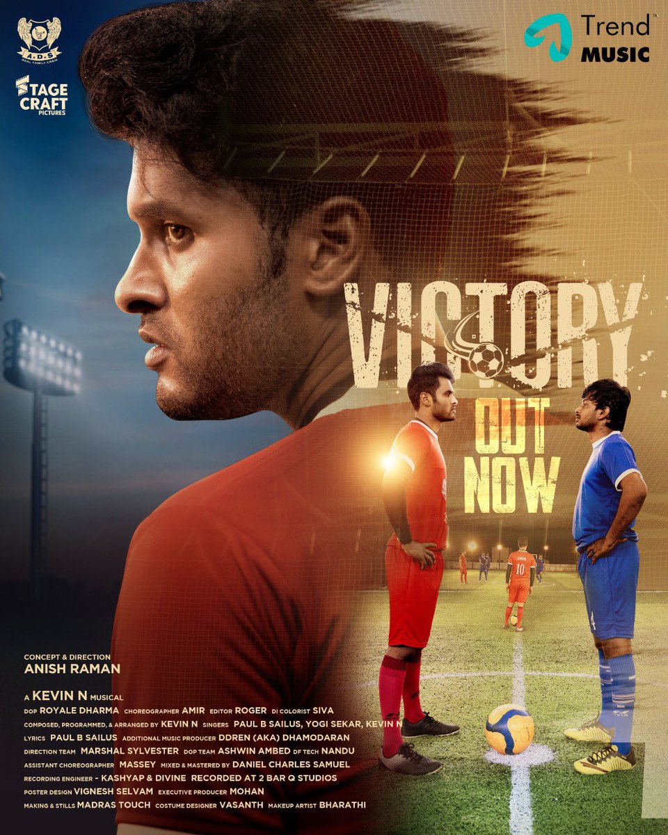 Twitter:

As the Finals⚽️🏆draw near, Presenting you #VICTORY🎉album song 🌟ing <a href="/amirads2/">Amir ADS</a>

VIBE NOW!▶️ youtu.be/ddPQAin65v8

🎶<a href="/nkevinofficial/">Kevin N</a>
🎙️<a href="/paul_b_sailus/">PaulBsailus</a> <a href="/yogihardyboy/">yogisekar_singer</a> <a href="/nkevinofficial/">Kevin N</a>
 <a href="/trendmusicsouth/">TrendMusic</a>
Dir by <a href="/anishraman7/">Anish raman</a> 🎥<a href="/dharmaroyale/">Royale Dharma</a>
 #TrendMusicSouth #AmirADS