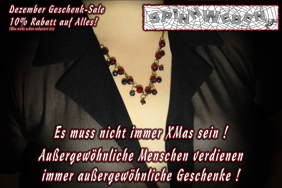 SpinnWeben's tweet photo. It does not always have to be #XMas!
Exceptional people always deserve exceptional #gifts!
December Gift #Sale: 10% off everything!
(what is not already discounted).
#Store link: https://t.co/f9ENYIoYQq 
#schmuck #ohrringe #halskette #neovictorian #gothic #rabatt #larp #cosplay https://t.co/p0OnHy22si