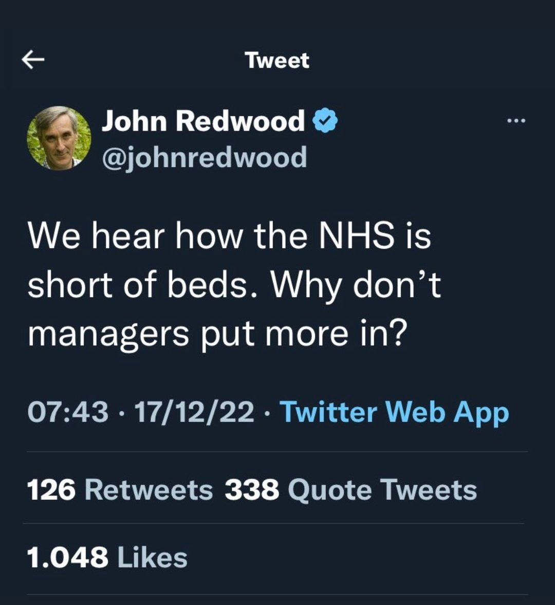 WillBlackWriter's tweet image. Looks like Tory John Redwood bumped his head putting the Christmas tree up! 

Or he could just be a thick, hard-right Brexshitting idiot who hasn't had a sensible thought in decades