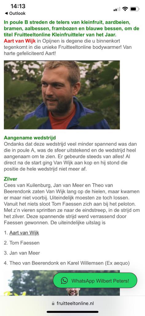 Gefeliciteerd <a href="/desikkert/">aart van wijk</a> met deze dikverdiende overwinning!  🏆 
Je kon er op wachten met zo’n talent! #talent #beterdanbloed #winnaar #veilingzaltbommel kom er 🐝<a href="/Fruitteelt_onl/">Fruitteeltonline</a>