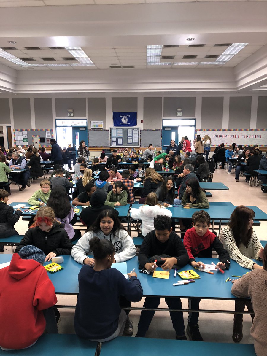 MPbvusd's tweet photo. Awesome McAuliffe Family Event yesterday!  After a week of collecting canned food for families, our parents and students gathered to put food baskets together and make cards for those receiving the baskets! Spreading kindness and holiday cheer!  #WeArePBV #mcauliffeexplorers https://t.co/g0KFJ6DDA4