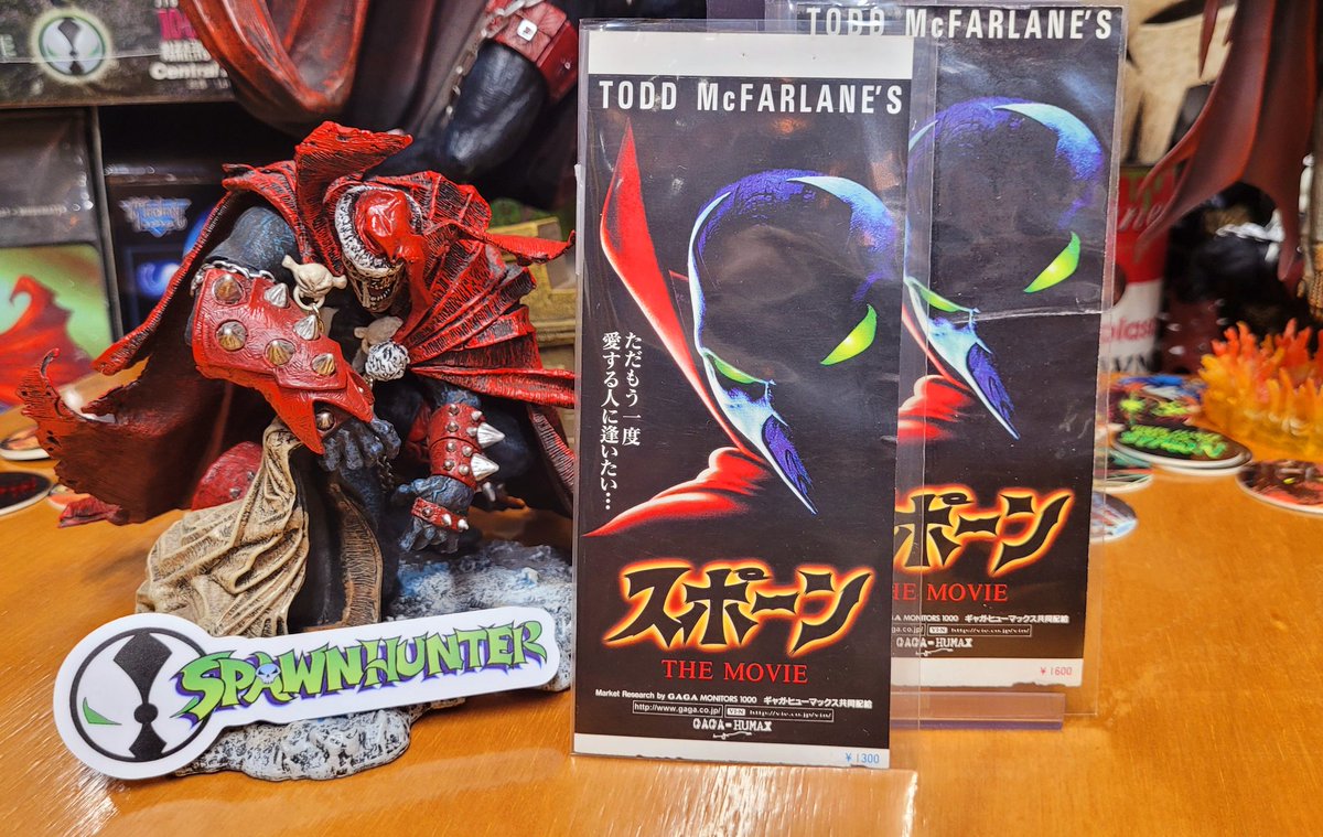 pogoman's tweet photo. Waiting for the #Spawn Movie like...with these 1997 Japanese movie tickets (featuring a tiny variant lol) can you spot it? #spawnmovie #mcfarlanetoys #Comics #movie #toddmcfarlane #SpawnBatmanCrossover #Japan #SpawnHunter #SpawnHunterCollection https://t.co/NYiaOGN9PN