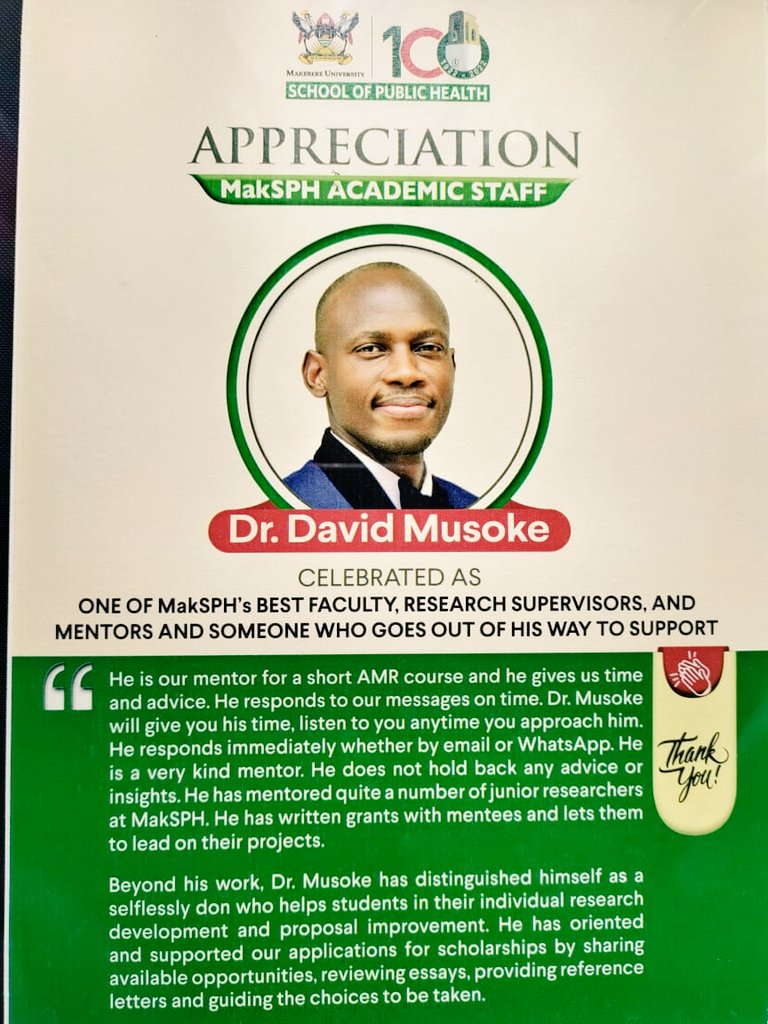 DavidMusoke14's tweet photo. Thank you @MakSPH @MUEHSA1 students and mentees as We Build for the Future. #MakAt100
@RhodaWanyenze @UmarKakumba @ProfNawangwe @WilliamBazeyo https://t.co/77Q5TPzUPZ