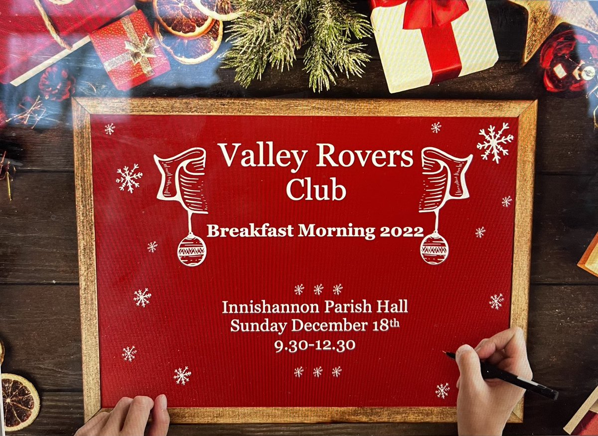 ValleyRoversGAA's tweet photo. Hall is all set up &amp; ready to go for our VR breakfast morning! Well done &amp; thanks to all the volunteers who helped with the set up. Hope to see you all there tomorrow, December 18th between 9.30 &amp; 12.30 🎄☃️🎅 https://t.co/ftaaA4B8qb