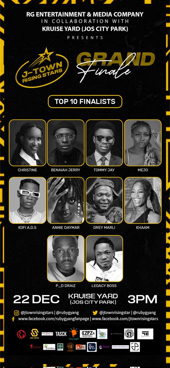 We are about to host the Biggest Brands in the City of Jos come 22nd December 2022 as  RG entertainment &amp; Media Company Collaborates  with  <a href="/KruiseYardJos/">Kruise Yard</a> (JCP) to set up the big Stage for the "J-TOWN RISING STARS GRAND FINALE"... Merry Christmas in advance🎄