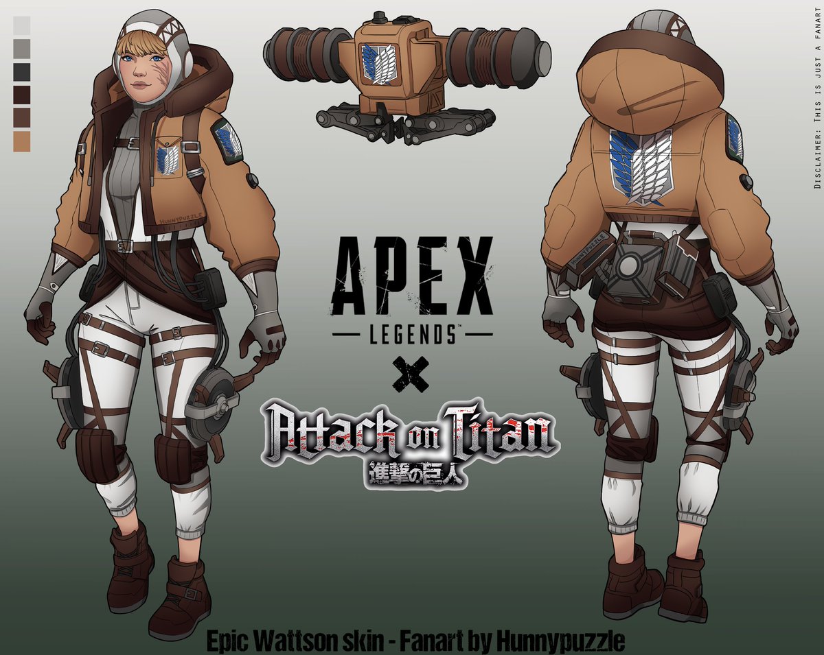 hunnypuzzle's tweet photo. Apex Legends // Attack on Titan
- 2022 collection - 

𝘛𝘩𝘪𝘴 𝘤𝘰𝘭𝘭𝘦𝘤𝘵𝘪𝘰𝘯 𝘸𝘪𝘭𝘭 𝘦𝘹𝘱𝘢𝘯𝘥 𝘯𝘦𝘹𝘵 𝘺𝘦𝘢𝘳
[#aot #ApexLegends #snk #エーペックス  #進撃の巨人  #AttackOnTitan #wattson #horizon #wraith #valkyrie] https://t.co/ggt3bFAgGb