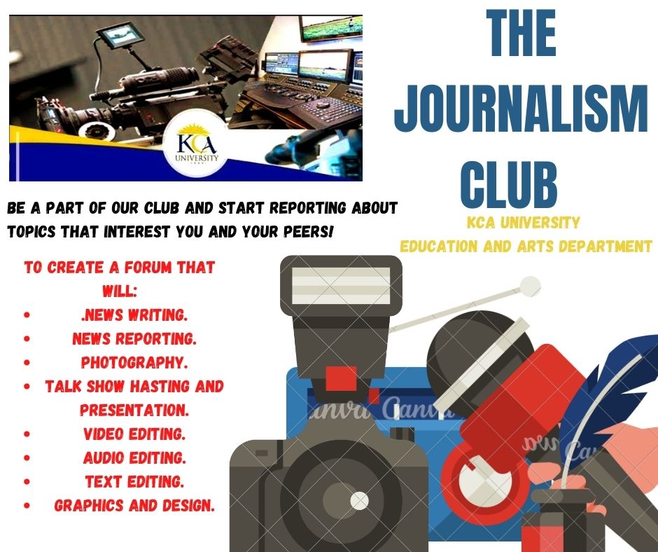 EdwinKimani__'s tweet photo. "Exciting news! Our journalism club at KCA University is now accepting new members. If you're interested in learning more about the field or getting hands-on experience, join us! #journalism #universitylife" https://t.co/9JHHBuRRrq