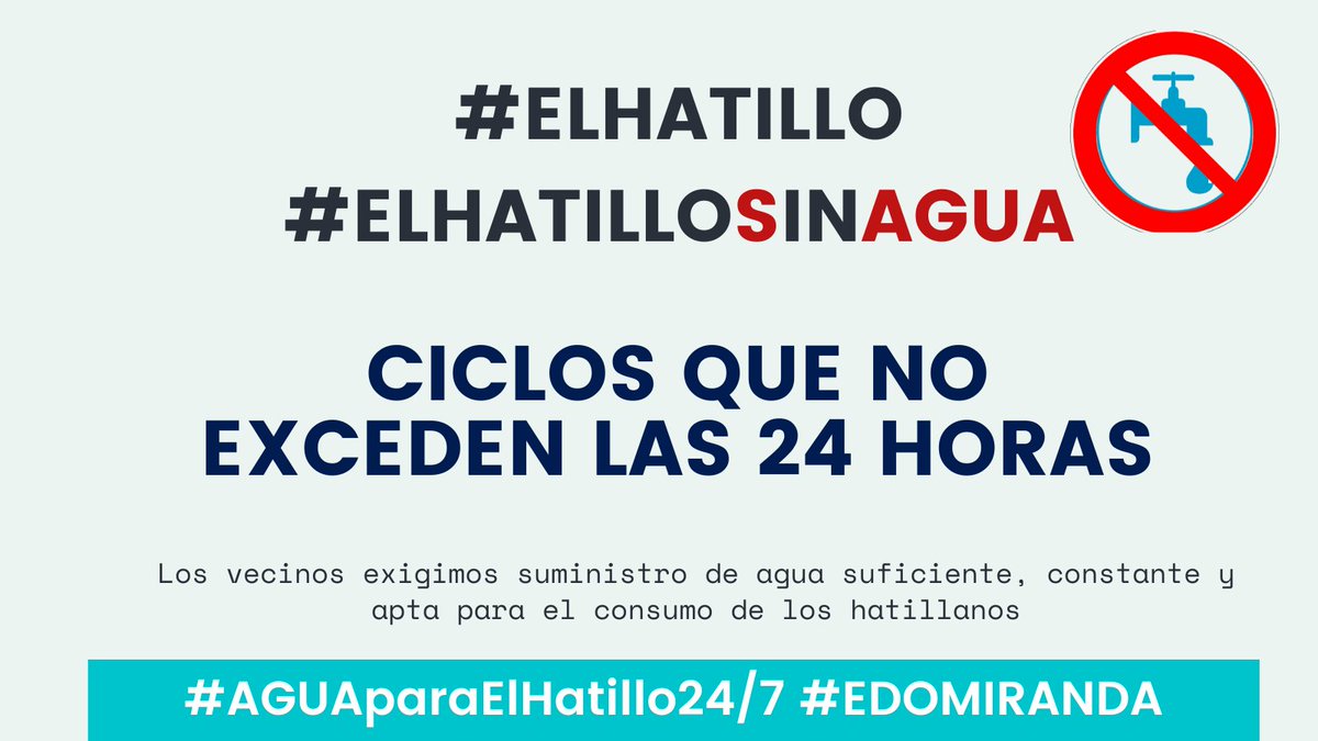 marcrisana2020's tweet photo. @HidroCapital2 @harolclemente @NestorLReverol @ServiciosEH @concejohatillo @eliasayegh Los Hatillanos nos sentimos muy preocupados por la disminución progresiva de las horas efectivas de suministro del vital líquido, no supera 24h por ciclo #ElHatilloSiinAgua #AguaparaElHatillo https://t.co/PdRKosyugt