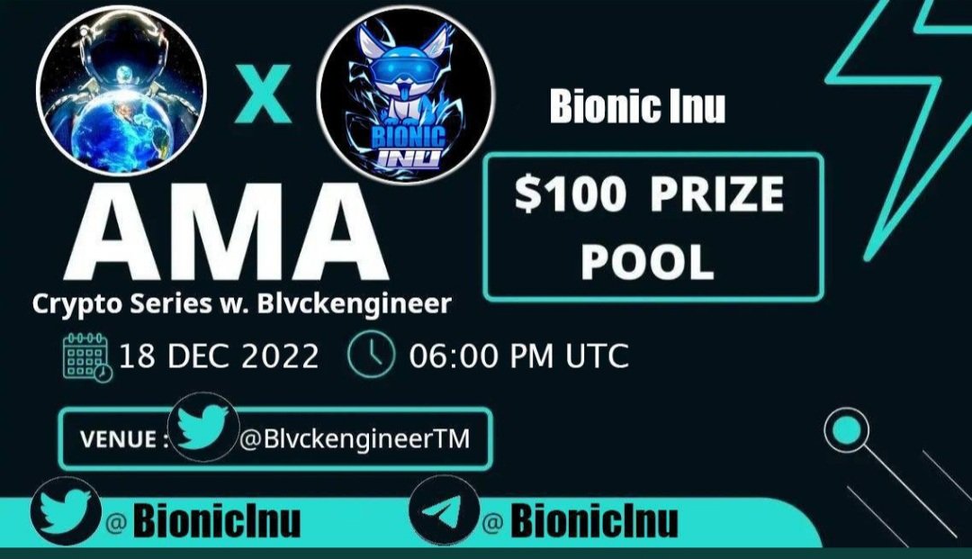 TIEN10240664's tweet photo. @NataliaCalls Well be hosted in our first AMA this SUNDAY w/ 
@BlvckengineerTM
! Don’t miss out on a chance to for a deep dive into the $bionic ecosystem. Also giving away $300 to a random member of the audience! Hope to see you there! https://t.co/6tb74LlZp8