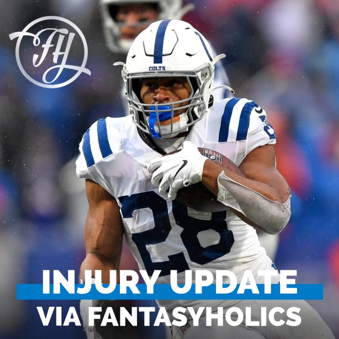 FantasyHolics1's tweet photo. Jonathon Taylor OUT for the rest of the game with an ankle injury.   Huge blow to fantasy teams around the world 
#FantasyFootball #colts https://t.co/JQS1LrEPnq