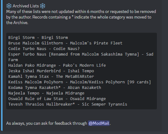 cEDH_DDB's tweet photo. ❄ DECEMBER 2022 DDB UPDATE ❄
https://t.co/Wph7OScuYn should reflect these changes shortly

[Note: We will not be responding to anything about the DDB on twitter. Please use the discord for discussion or feedback on submissions. Link to discord: https://t.co/9SWQM491yj] https://t.co/9vKEVIkp1y