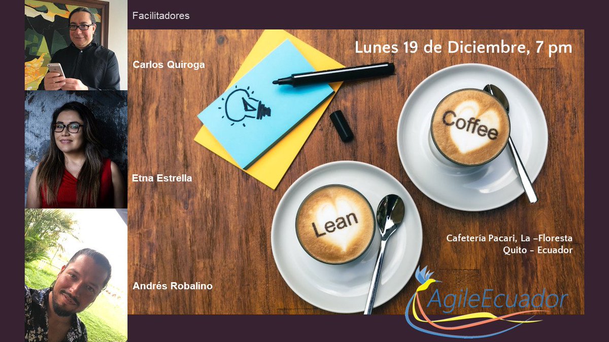 ¿Tienes alguna consulta sobre temas de agilidad? ¿Innovación?, ¿desarrollo de software? ¿otros?  ¡Esta es tu oportunidad!

• Cafeteria <a href="/pacari/">Pacari Chocolate</a> en la Floresta, #Quito Lunes 19 de dic. 7pm #agile #agility #transformation ¡Reserva tu cupo, te esperamos!

meetup.com/agileecuador/e…