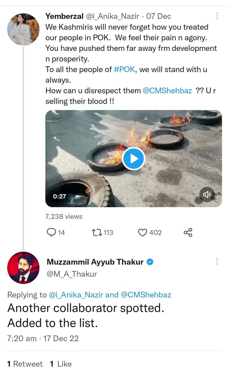 Wajahatfarooqbt's tweet photo. This what we can expect from People like @M_A_Thakur .When you don't have anything to say or sell to the people then You go on killing and  threatening people as you people are doing it since long. What you can't defeat you start your  bullying tactics.

Ab to Sudhar Jawo Thakur. https://t.co/MriE9pB8WD