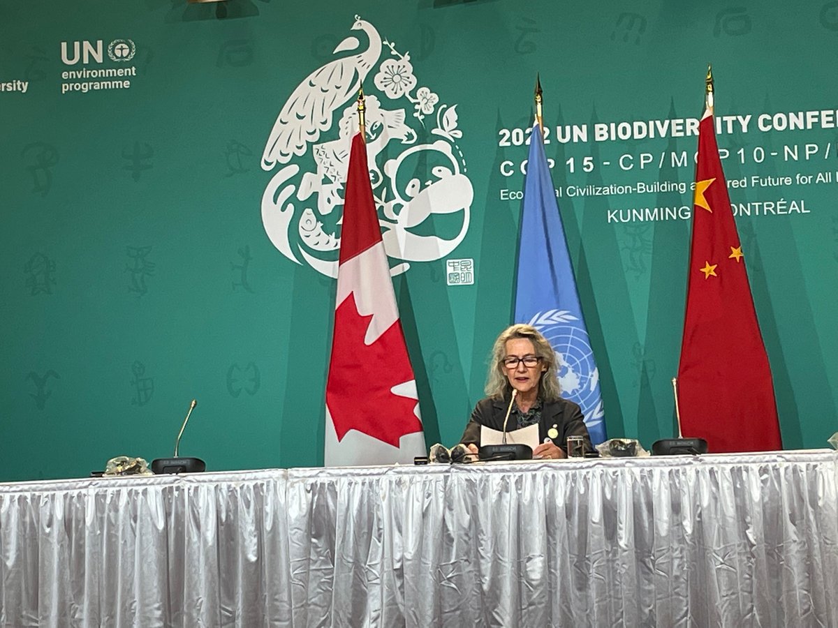 Fisheries and Oceans Minister <a href="/JoyceMurray/">Joyce Murray</a> announces $230 Million over 5 Years to preserve Canada's Aquatic Ecosystems
#COP15 #biodiversity #water