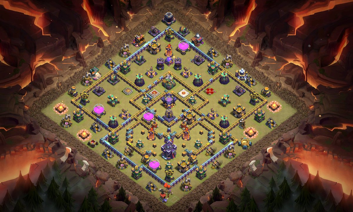 I want to share my legend base I build and used for 2 weeks in legend that helped me to get around top 200 reset. That is something I have never done before. (Recommend cc 3 ice)

link.clashofclans.com/en?action=Open…