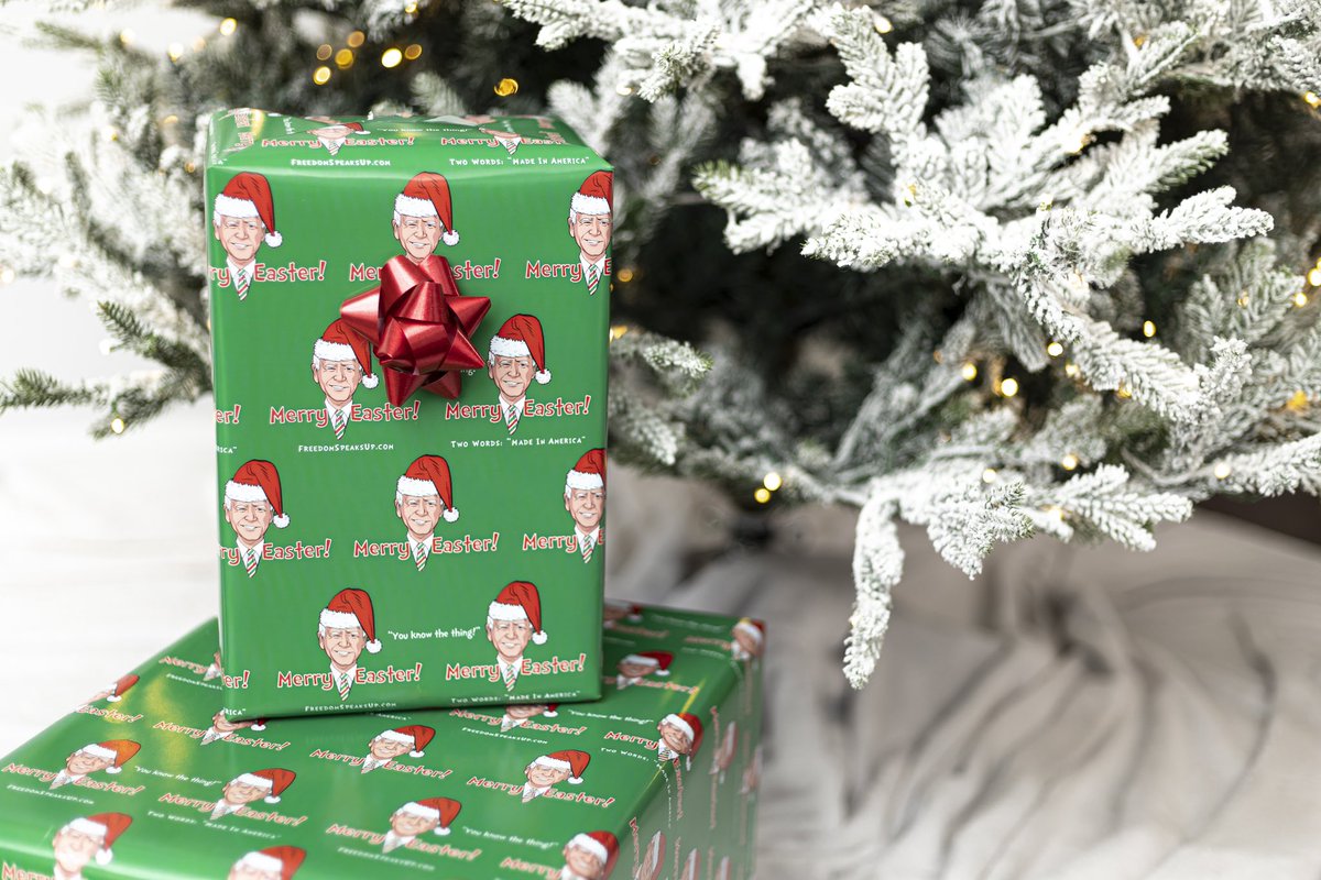 Want to make even a lump of coal a fun gift?

Grab our “Merry Easter” Biden Parody Gift Wrap

Now with 2nd Day Air UPS Shipping!
freedomspeaksup.com/products/lets-…