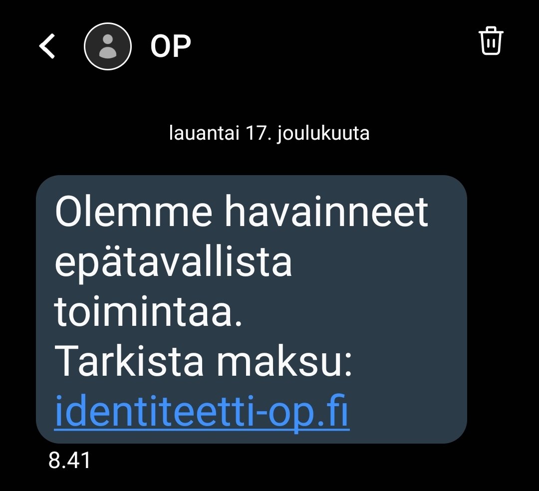 prahola's tweet photo. @OP_Ryhma onkin näistä jo tietoinen. Jätin avaamatta linkin, koska se johtaa jonnekin muualle, kuin pankin palveluihin. https://t.co/VExcXZ7s3I