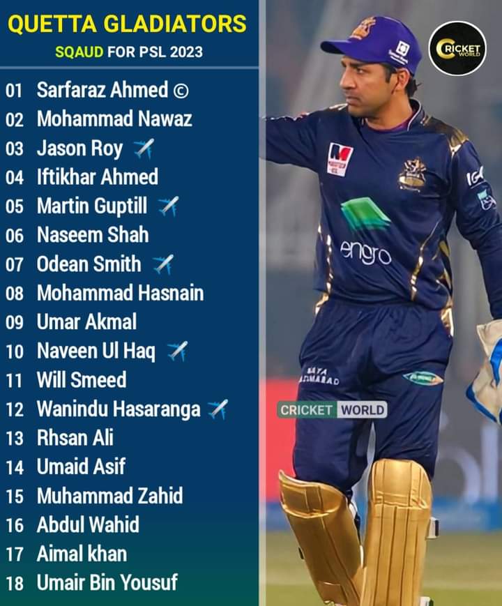 safiya_q's tweet photo. PSL teams squad for 2023
#PSL2023 #psl8draft https://t.co/INg2v2191B
