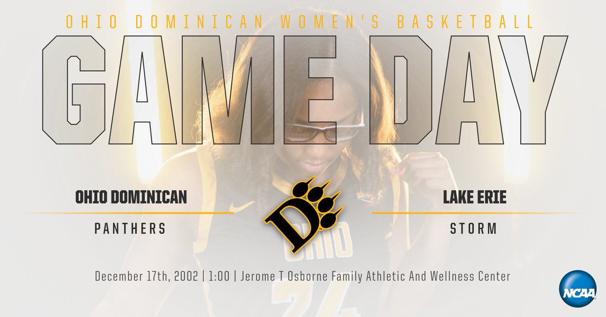 Game Day 🏀

🆚: Lake Erie College
⌚️: 1:00 PM
📍: Painesville, OH
🏟️: Lake Erie College | Jerome T Osborne Family Athletic And Wellness Center 

🔗: portal.stretchinternet.com/ohiodominican/

#PantherPride #ClawsOut