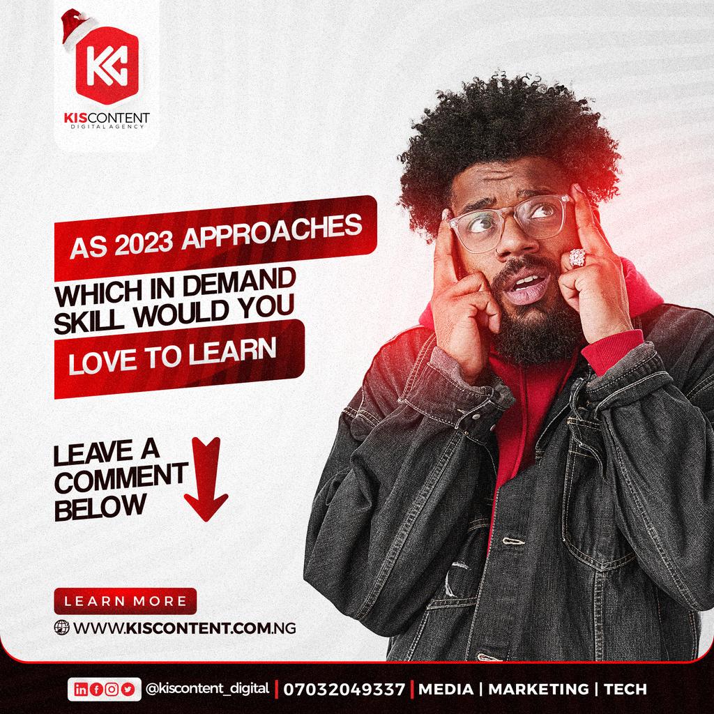 kiscontent's tweet photo. As the year gradually comes to an end, it's time to start making life changing decisions 🎯

Leave us a comment below of which professional skill you would love to learn in 2023🥳🥳

We would love to hear from you 💝

 #digitalagency #digitalmarketing  #digitalmarketingstrategy https://t.co/aWfarVvWSm