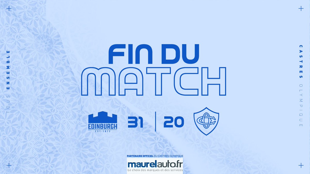 CastresRugby's tweet photo. C'est terminé à Edinburgh. Nos Olympiens s'inclinent sur le score de 31-20 malgré une belle prestation de nos castrais.
#TeamCO #TousEnsemble #EDICO https://t.co/BN9giRJOPN