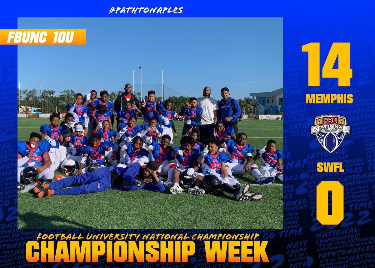 FBUNC SCORE ALERT 🚨

10U Memphis wins 14-0 over SWFL

#FBUNC
