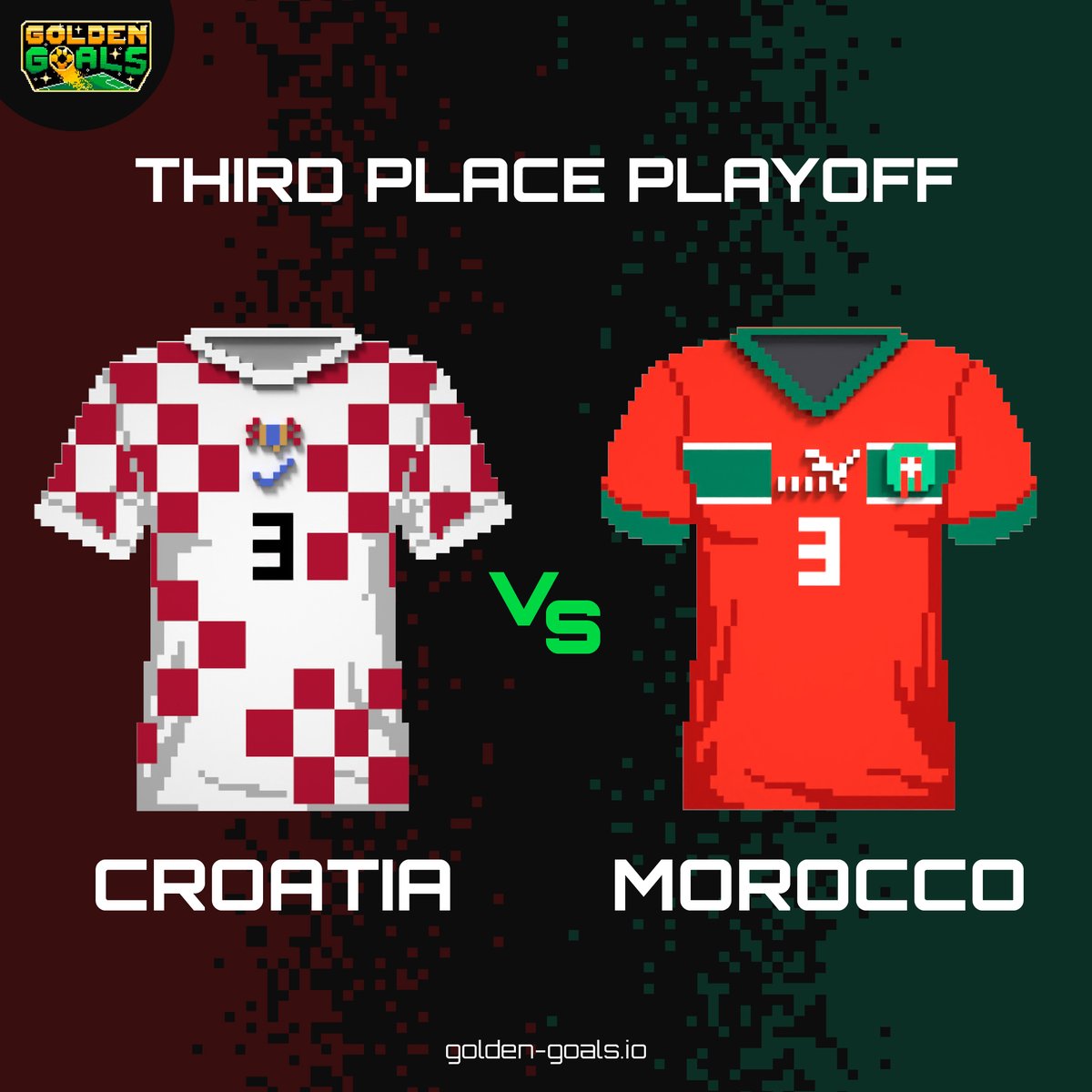 In minutes! the third place will be defined

<a href="/HNS_CFF/">HNS</a> Croatia 🇭🇷 vs Morocco 🇲🇦 <a href="/EnMaroc/">Équipe du Maroc</a>

⏰ 16:00 (GMT+1)
⚽️ Third Place Playoff

👕 Which is your favorite?

#Qatar2022 #CRO #MAR #goldengoals #NFTs #WorldCup