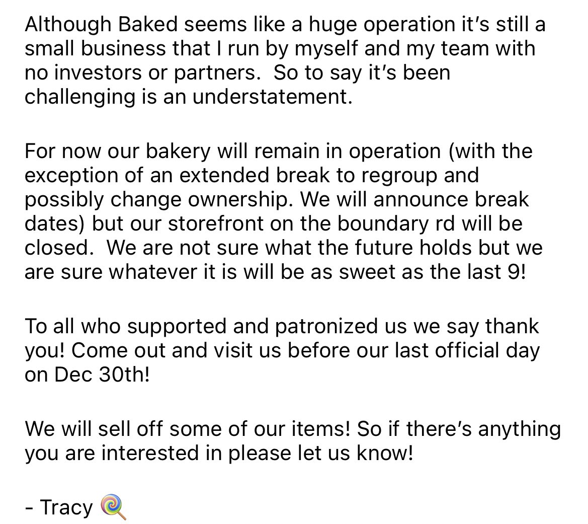 zubaidah_x's tweet photo. PSA

Baked is closing their storefront 😢 https://t.co/nySrORgrta