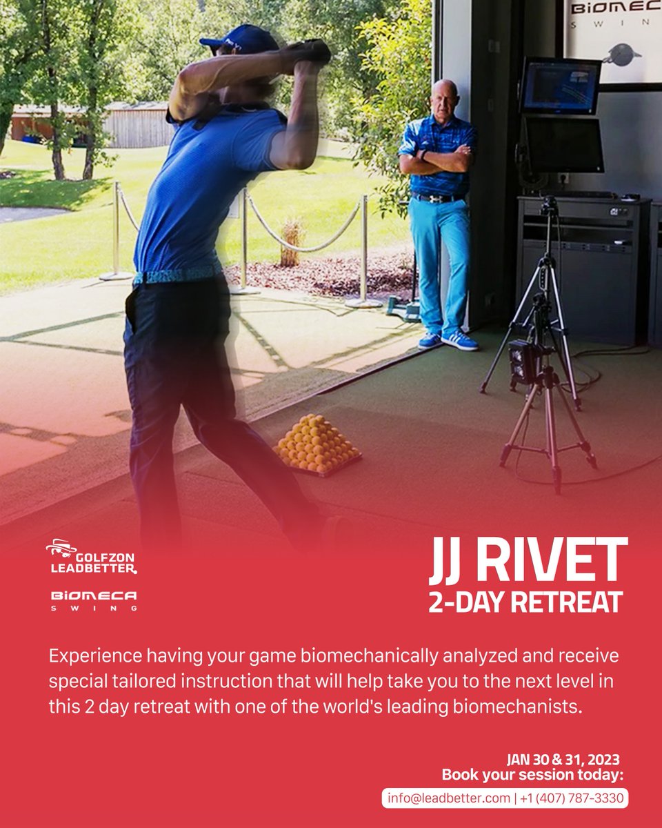 Take your swing to the next level with biomechanist JJ Rivet and master golf coach Sean Hogan, in an experience of in-depth instruction throughout a 2-days retreat at Golfzon Leadbetter World headquarters at Reunion Resort and Golf Club - January 30th and 31st, 2023.
