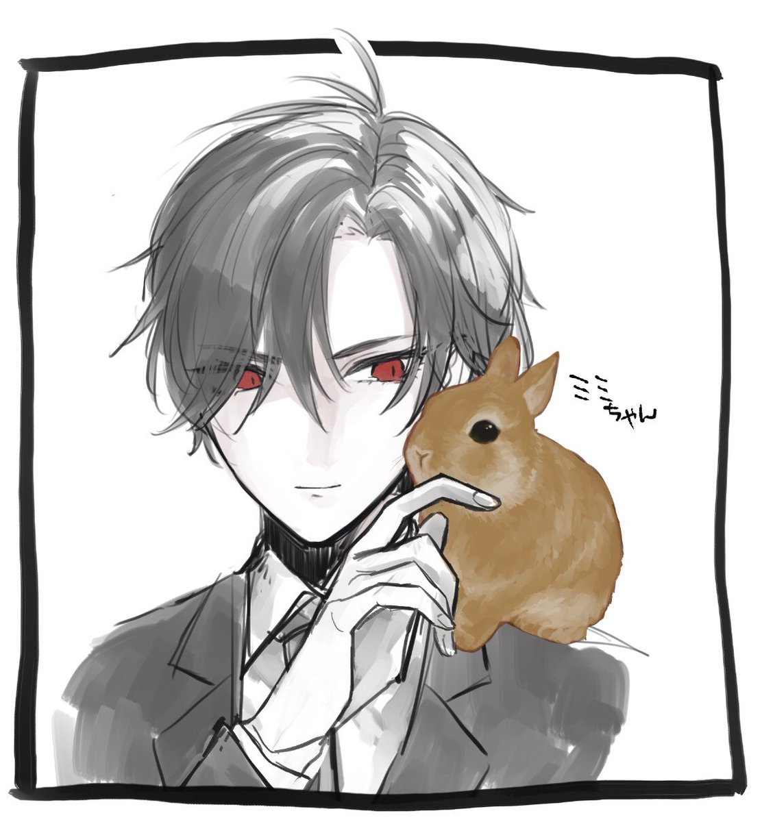 コタローの飼いうさ描いた 立ち絵より先に描いた 