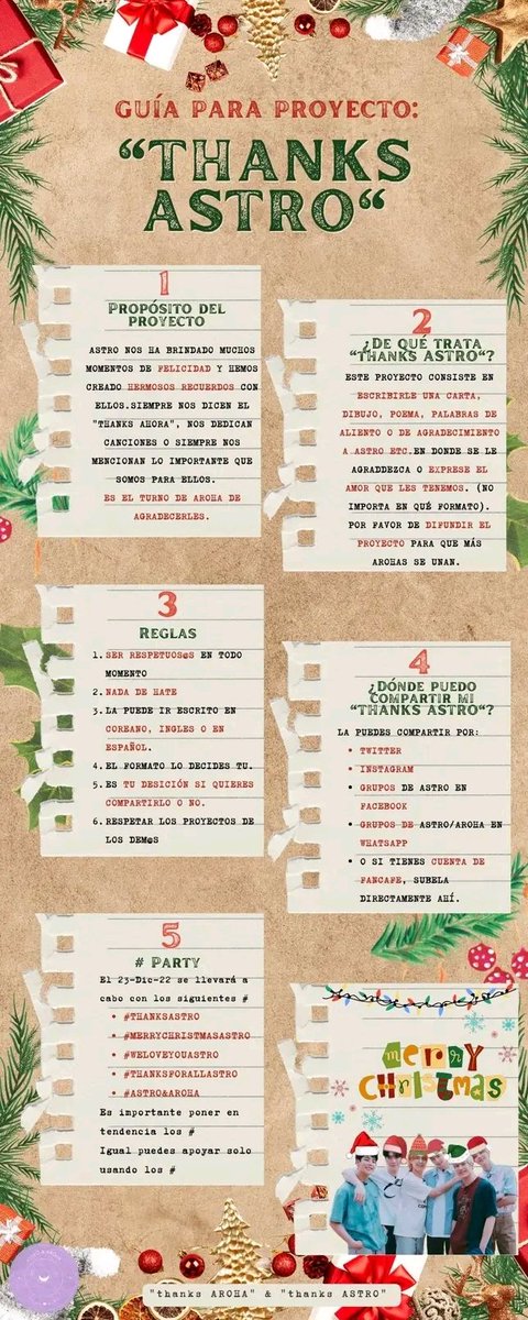 Yoland00063500's tweet photo. 📌FALTAN 6 DÍAS para el proyecto #THANKSASTRO📌
Consiste en mandarles amor, cariño y buenos deseos a los chicos esta navidad y fin de año, ya sea a través de un carta, poema, frase, palabras de cariño, etc. #ASTRO
#MJ #JINJIN #CHAEUNWOO #MOONBIN #ROCKY #SANHA https://t.co/Fmdten02Vk