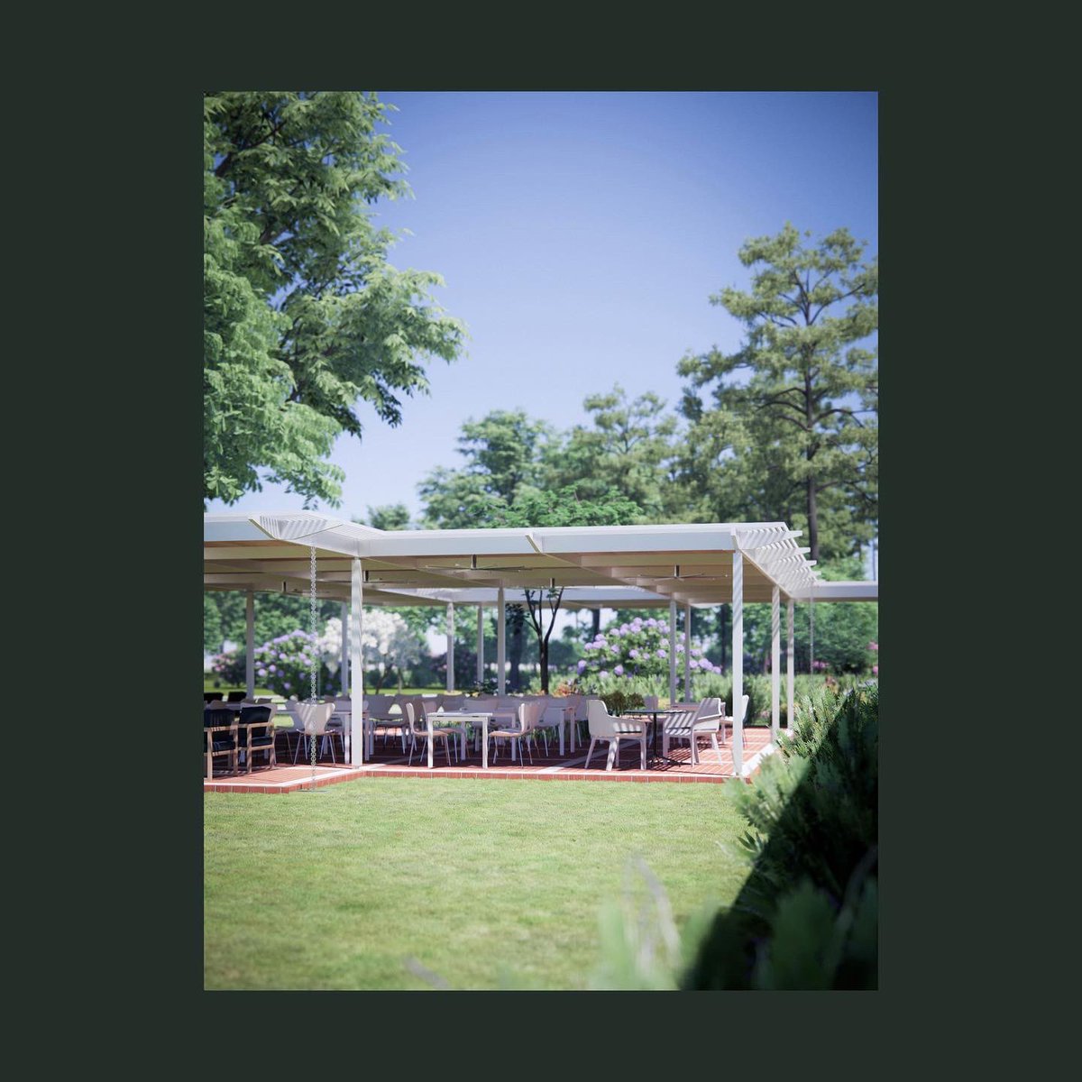 alex_warr_'s tweet photo. Thinking about rain chains, and getting construction started soon at Champions Golf Club. #rainchain #render #enscape #pavilion https://t.co/22juJmk2BA
