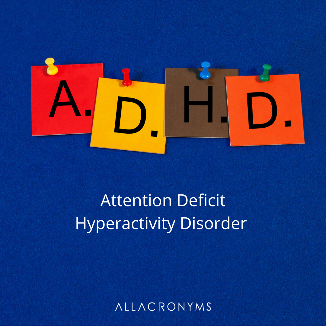 AllAcronyms's tweet photo. Attention deficit hyperactivity disorder (ADHD) is marked by an ongoing pattern of inattention and/or hyperactivity-impulsivity that interferes with functioning or development.
https://t.co/Dmrn5v3gAE
#Abbreviations #Acronyms #CommonAcronyms #Texting https://t.co/AHXELYubqe