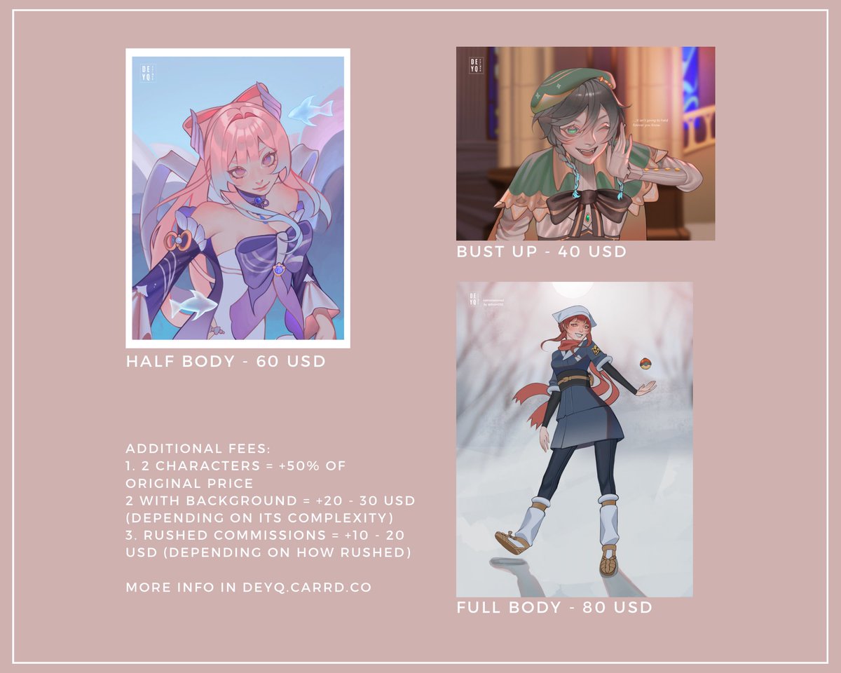 wakey wakey cyan comms just opened

i’m finally free and ready to accept commissions again!
if you’re interested in commissioning me, please fill out this form. forms.gle/f4odgK7sojvdG6…

visit deyq.carrd.co for more info :D

#commissionsopen