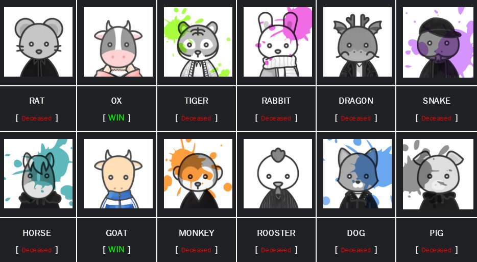 WolfTour_GM's tweet photo. จบเกมประจำ DAY 8 (17/12)
ผู้เสียชีวิต 4 คน [ 2/12 ] : หัวมาสคอตงู, ม้า, ลิง และหมู https://t.co/HrCnZDkF9g