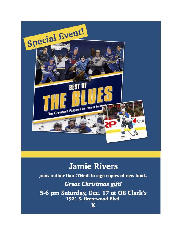 Jamie Rivers (@jamierivers08) on Twitter photo Going to be at <a href="/OBClarkSTL/">O'B Clark Restaurant</a> today signing books! Come by and say hi between 5-6pm! Going to be at <a href="/OBClarkSTL/">O'B Clark Restaurant</a> today signing books! Come by and say hi between 5-6pm!