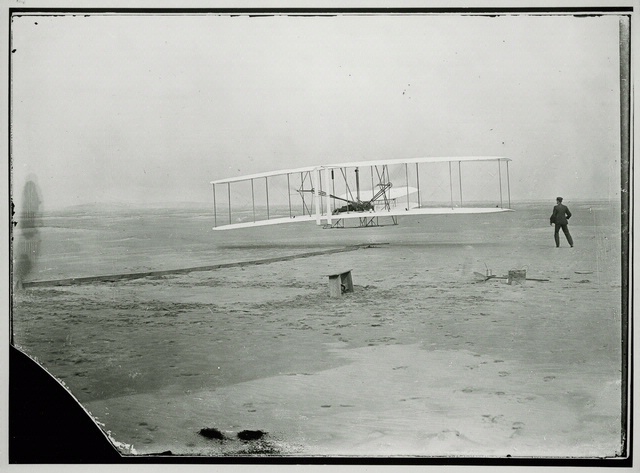airandspace's tweet photo. The flight that changed everything. 

On this day in 1903, the Wright Flyer became the first powered, heavier-than-air machine to achieve controlled, sustained flight with a pilot. https://t.co/uBdxqBiyjb