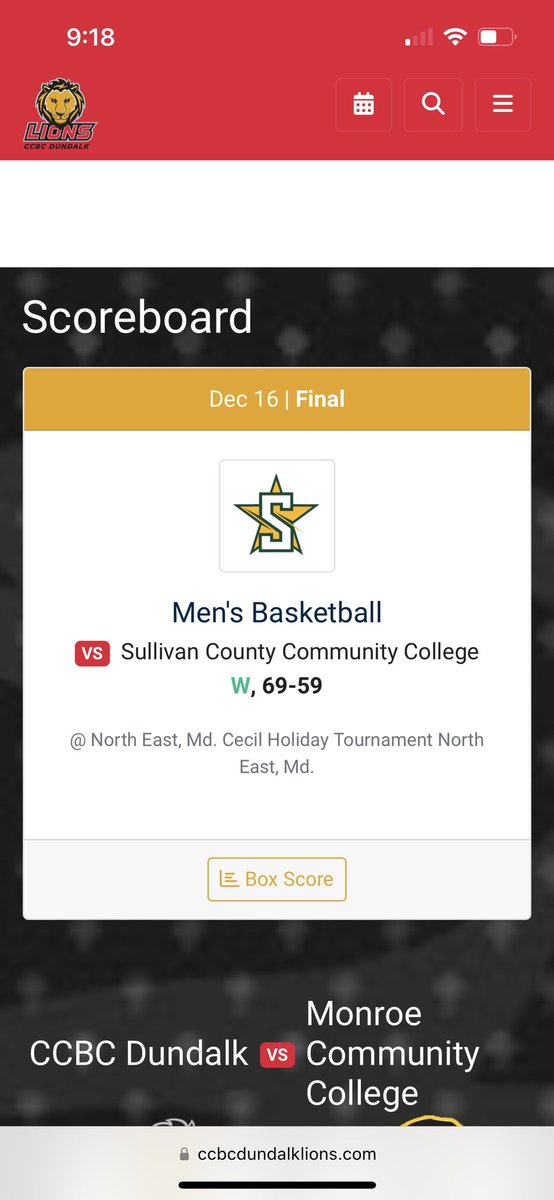 CCBCDundalkLion's tweet photo. Hey! We just beat the #5 team in the nation! @ccbcdundalkmbb https://t.co/5Csn21Y1DS