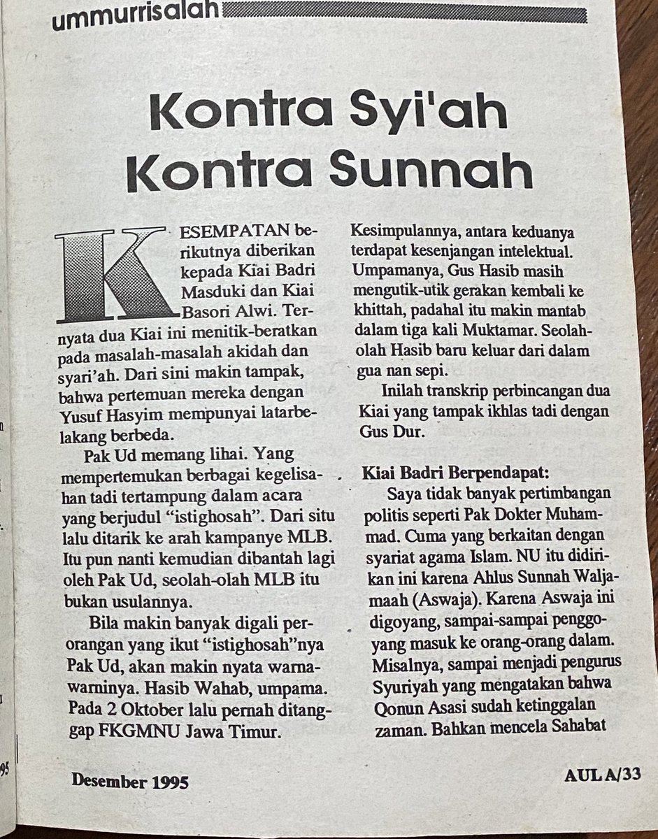 komunitas_pegon's tweet photo. Sebagai awal, Mimin bagikan dialog GD dg KH. Basori Alwi Malang &amp; KH. Badri Masduqi ttg syiah, baik yg disampaikan oleh GD sendiri atau oleh KH Said Aqil Siraj kala itu. Dialog yg menarik.

@hhsahal #HaulGusDur https://t.co/BeUbmBOD7y