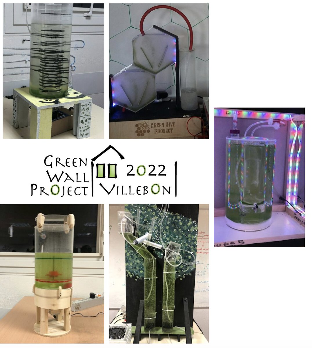 VillebonCharpak's tweet photo. Lancement des prototypes du GreenWall Project 2022. Des designs originaux pour cultiver des microalgues et produire des lipides #APP L2 #promo2024 Résultats à la rentrée ! 🤞 https://t.co/toSXiU7P7X