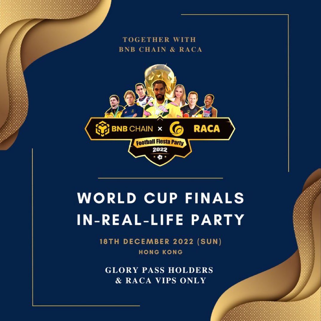 HundForLife's tweet photo. BNBChain x RACA „Football Fiesta” World Tour vine la destinația finală - Hong Kong!
Alăturați-vă nouă pentru a ne întâlni mâine cu oficialii @BNBChain și @RACA_3, persoane din interior, lideri și deținători de #GloryPass!
#World CupFinals #FootballFiestaOnBNBChain #RACAevent https://t.co/LsuPxFwyPS