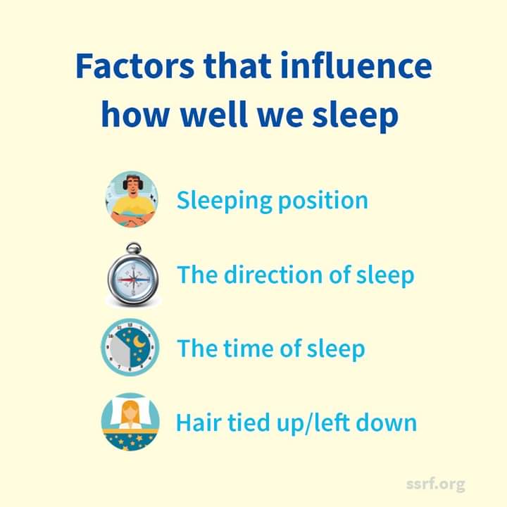 Learning when and how to sleep in a spiritually conducive way helps us to be more productive and happy overall.

Know more about the different factors here: ssrf.org/how-to-sleep-b… 

#Howtosleepbetter
#sleep #Tips 'श्री राम'🚩